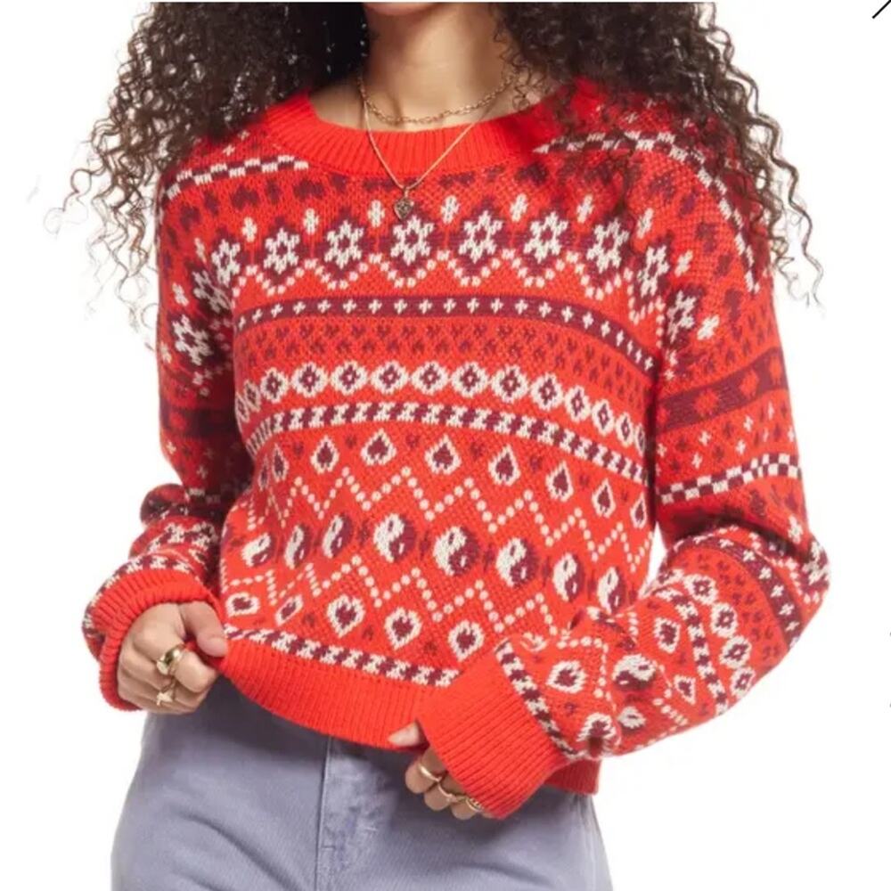 BP Sweater in Red Scarlett Holiday Fairisle